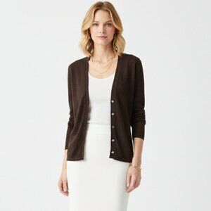 Neiman Marcus 100% Cashmere Long Sleeve Button Up Cardigan Sweater M